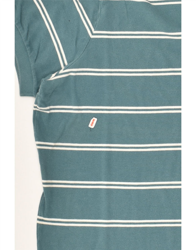 EDDIE BAUER Mens Polo Shirt 2XL Blue Striped Cotton | Vintage Eddie Bauer | Thrift | Second-Hand Eddie Bauer | Used Clothing | Messina Hembry 