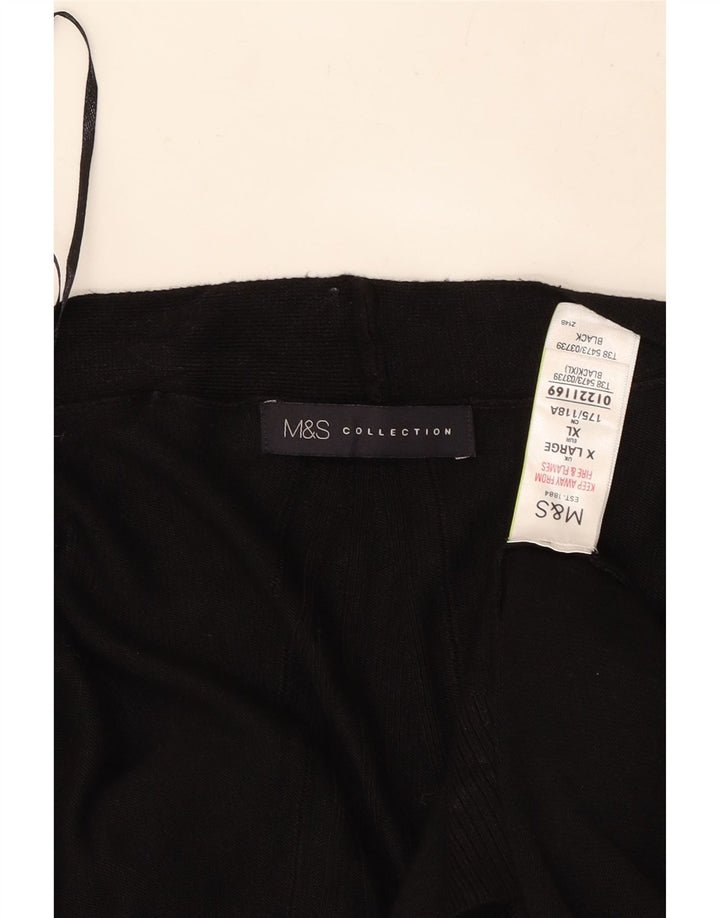 Marks & Spencer Womens Longline Open Cardigan Sweater UK 18 XL Black