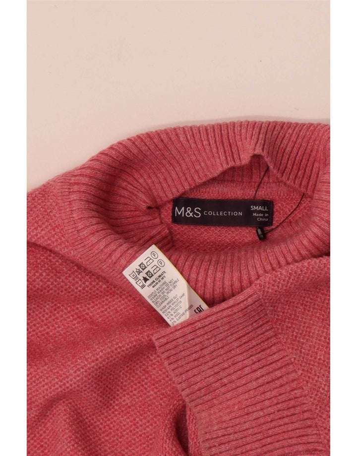 Marks & Spencer Womens Turtle Neck Jumper Sweater UK 10 Small Pink