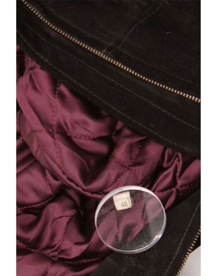 Vintage Mens Suede Bomber Jacket IT 48 Medium Brown