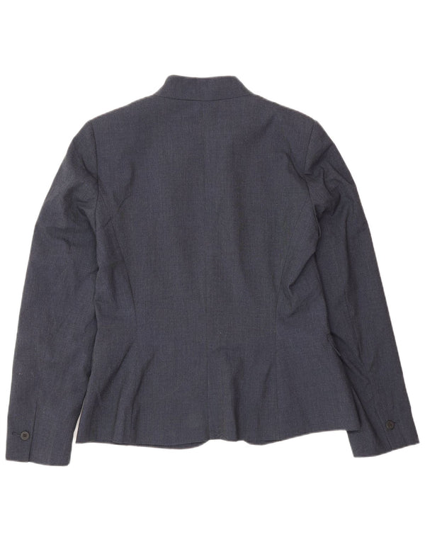 Zara Womens 1 Button Blazer Jacket EU 38 Small Navy Blue Polyester