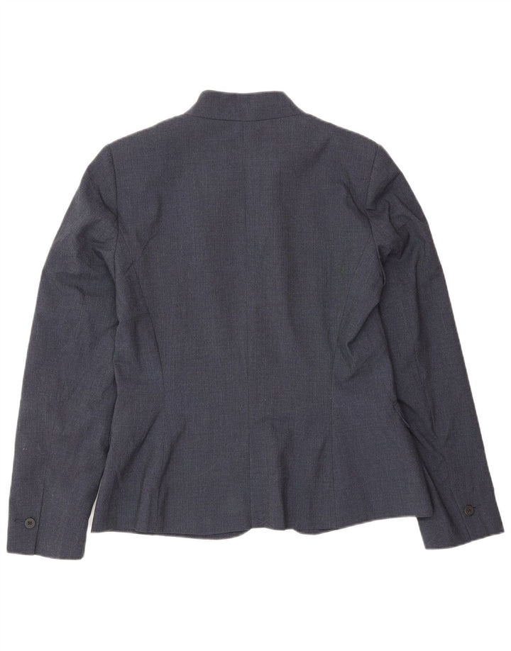Zara Womens 1 Button Blazer Jacket EU 38 Small Navy Blue Polyester