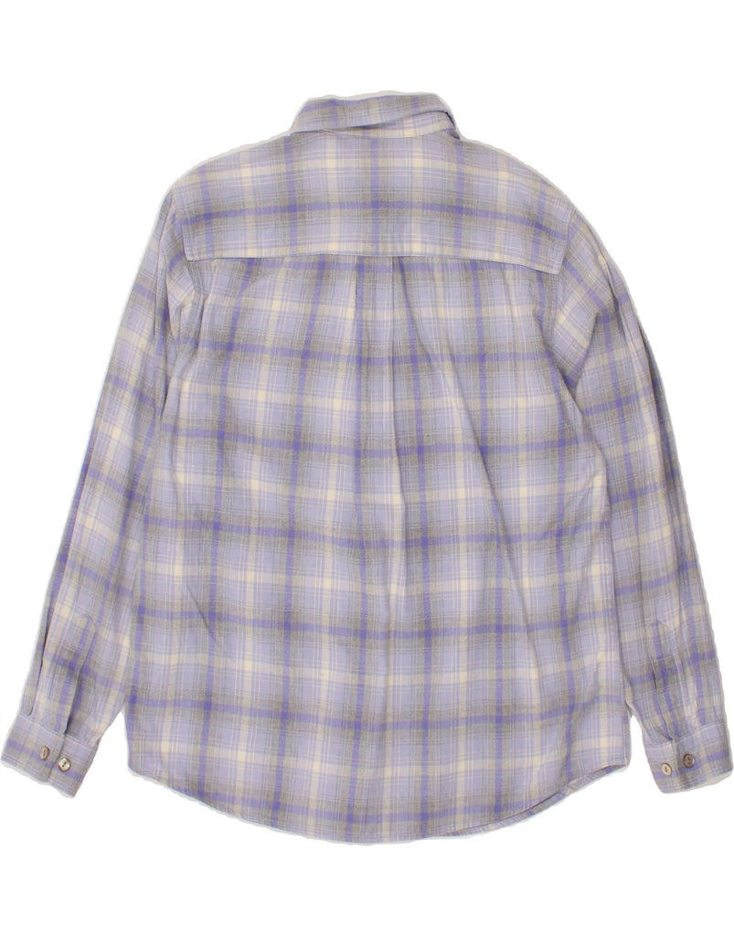 L.L.BEAN Womens Flannel Shirt UK 14 Medium Blue Check Cotton Vintage L.L.Bean and Second-Hand L.L.Bean from Messina Hembry 