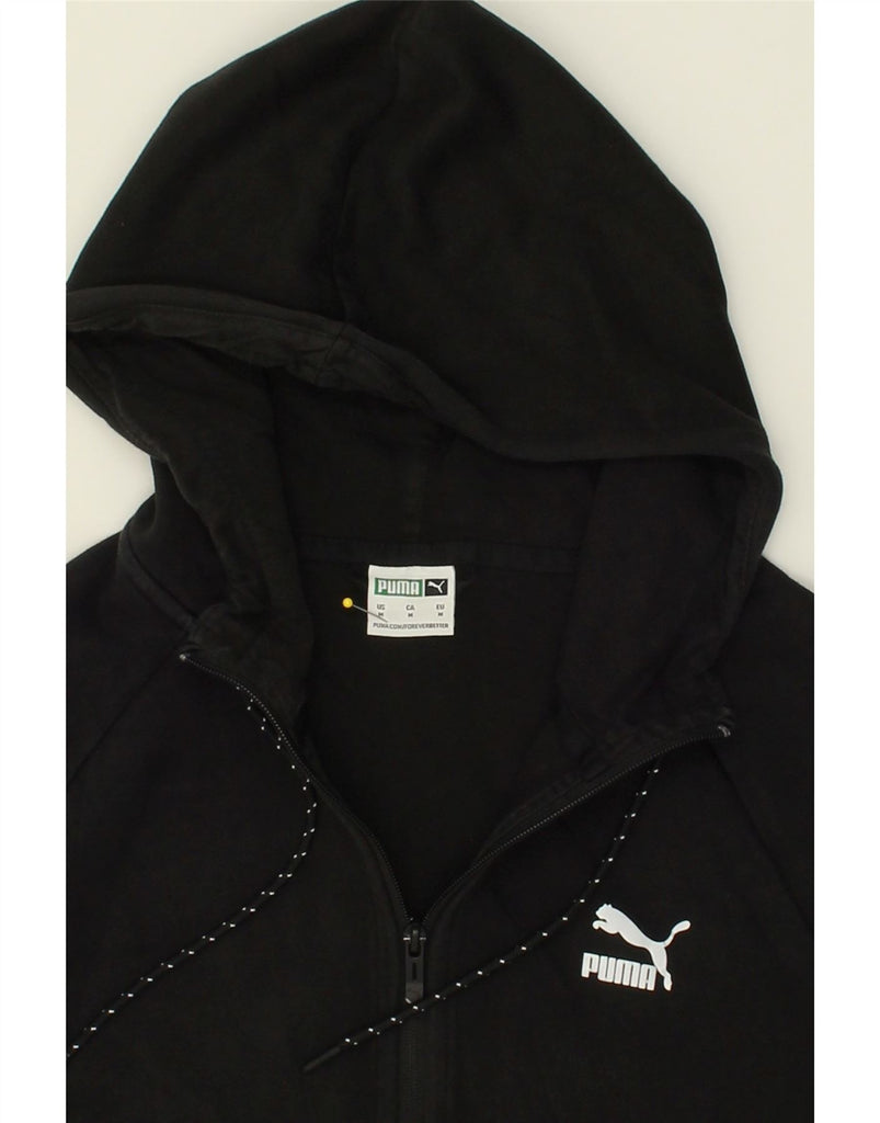 PUMA Mens Zip Hoodie Sweater Medium Black Cotton | Vintage Puma | Thrift | Second-Hand Puma | Used Clothing | Messina Hembry 