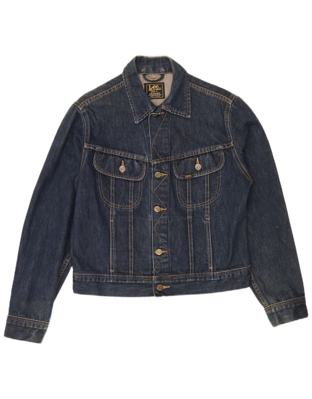 LEE Girls Denim Jacket 13-14 Years Large Navy Blue Cotton