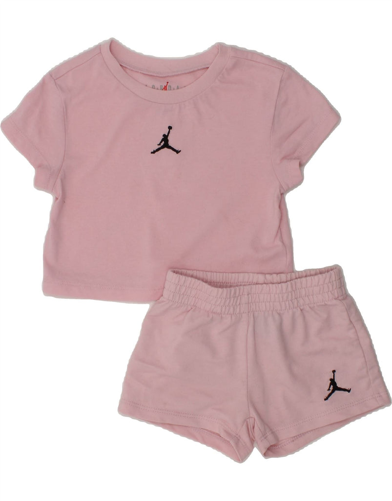 JORDAN Baby Girls Graphic 2 Piece Playsuit 9-12 Months Pink | Vintage Jordan | Thrift | Second-Hand Jordan | Used Clothing | Messina Hembry 