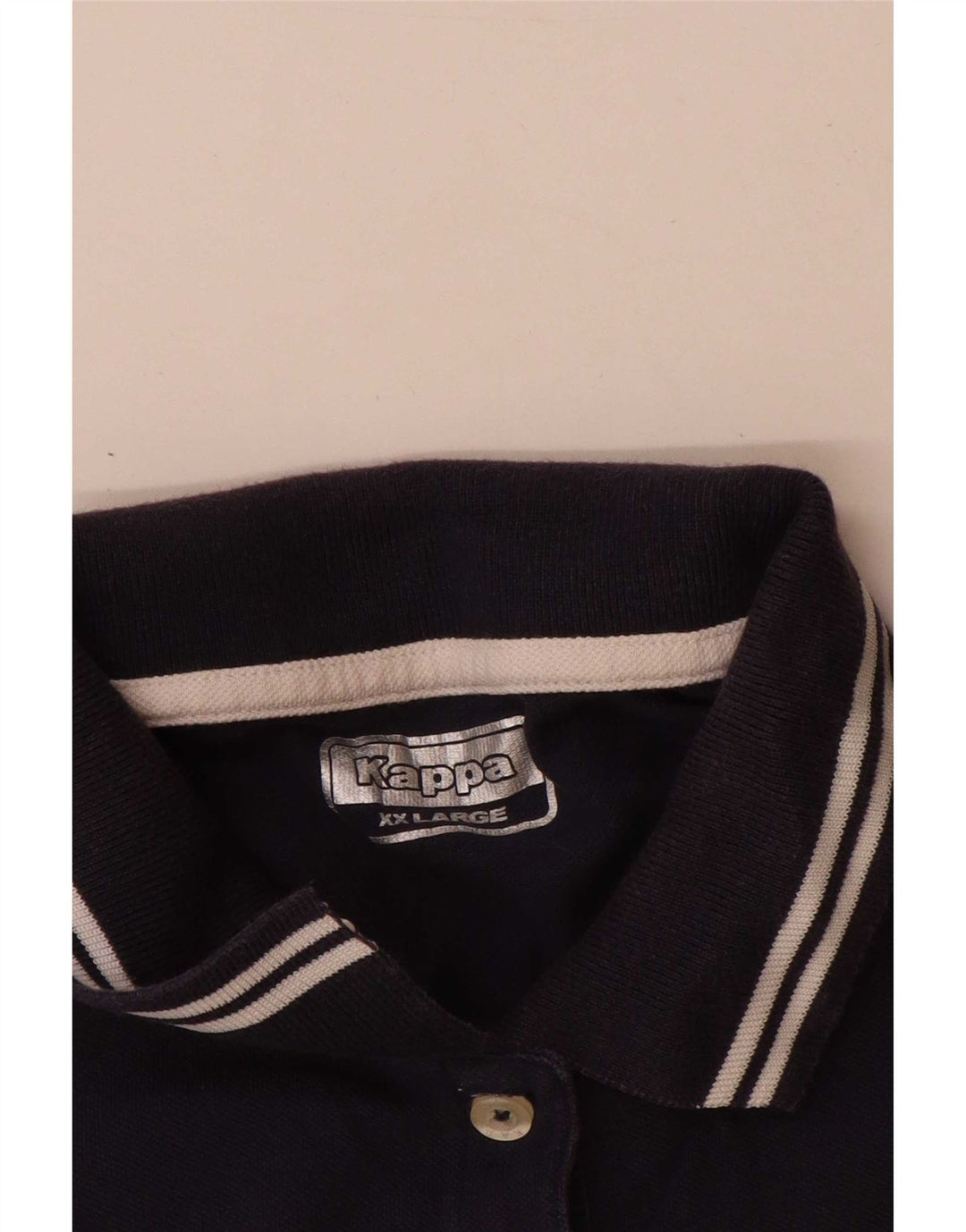 Kappa Womens Slim Polo Shirt 2XL Navy Blue Striped