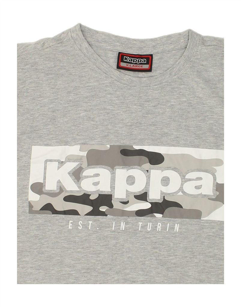 KAPPA Mens Slim Fit Graphic T-Shirt Top XL Grey Cotton | Vintage Kappa | Thrift | Second-Hand Kappa | Used Clothing | Messina Hembry 