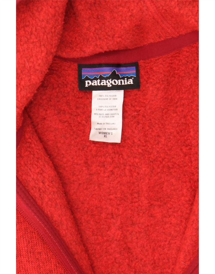 PATAGONIA Womens Zip Hoodie Sweater UK 18 XL Red Polyester