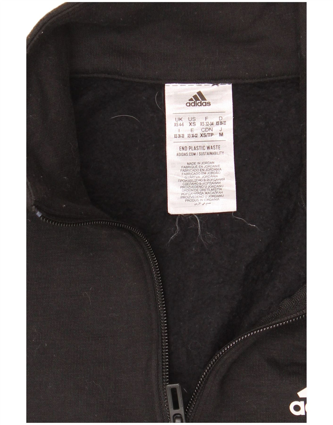 Adidas Womens Crop Graphic Crop Sweatshirt Jumper UK 4/6 XS Black Polyester