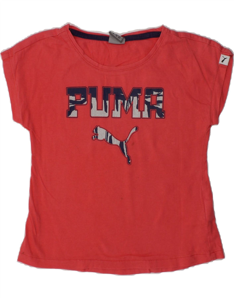 PUMA Girls Graphic T-Shirt Top 3-4 Years Red Cotton | Vintage Puma | Thrift | Second-Hand Puma | Used Clothing | Messina Hembry 