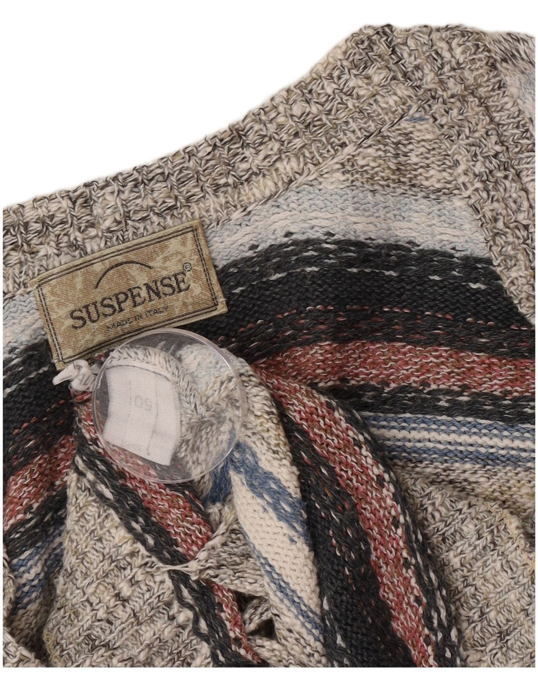 Suspence Mens Cardigan Sweater IT 50 Medium Multicoloured Striped