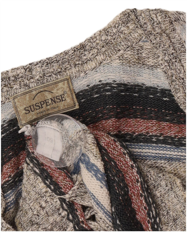 Suspence Mens Cardigan Sweater IT 50 Medium Multicoloured Striped