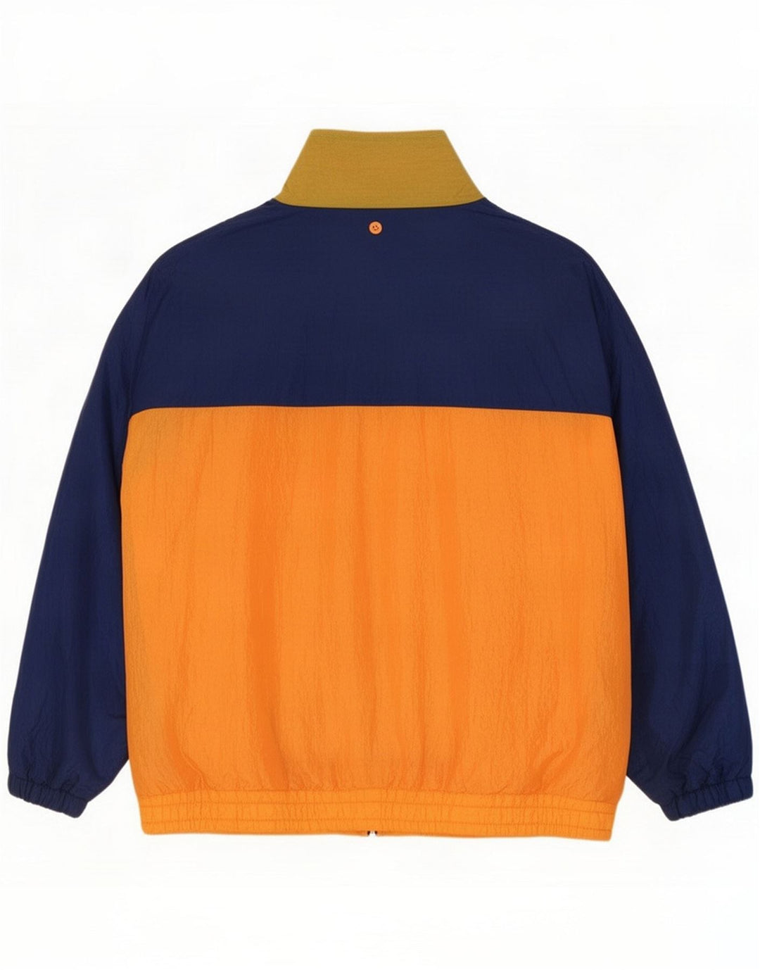 Vintage Mens Tracksuit Top Jacket Medium Orange Colourblock Nylon