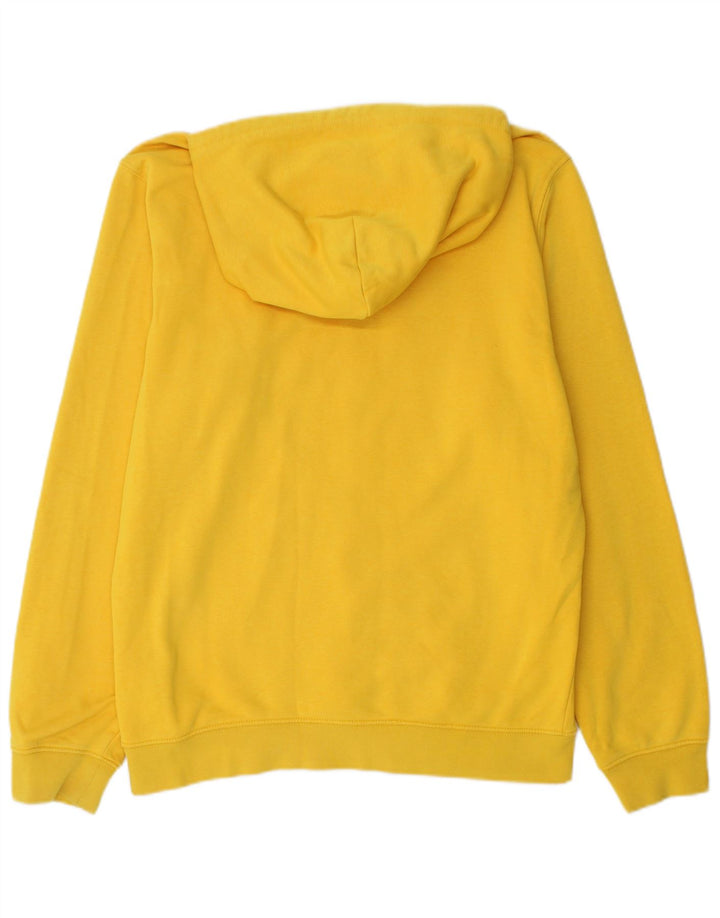 Champion Mens Graphic Hoodie Jumper Medium Yellow Cotton