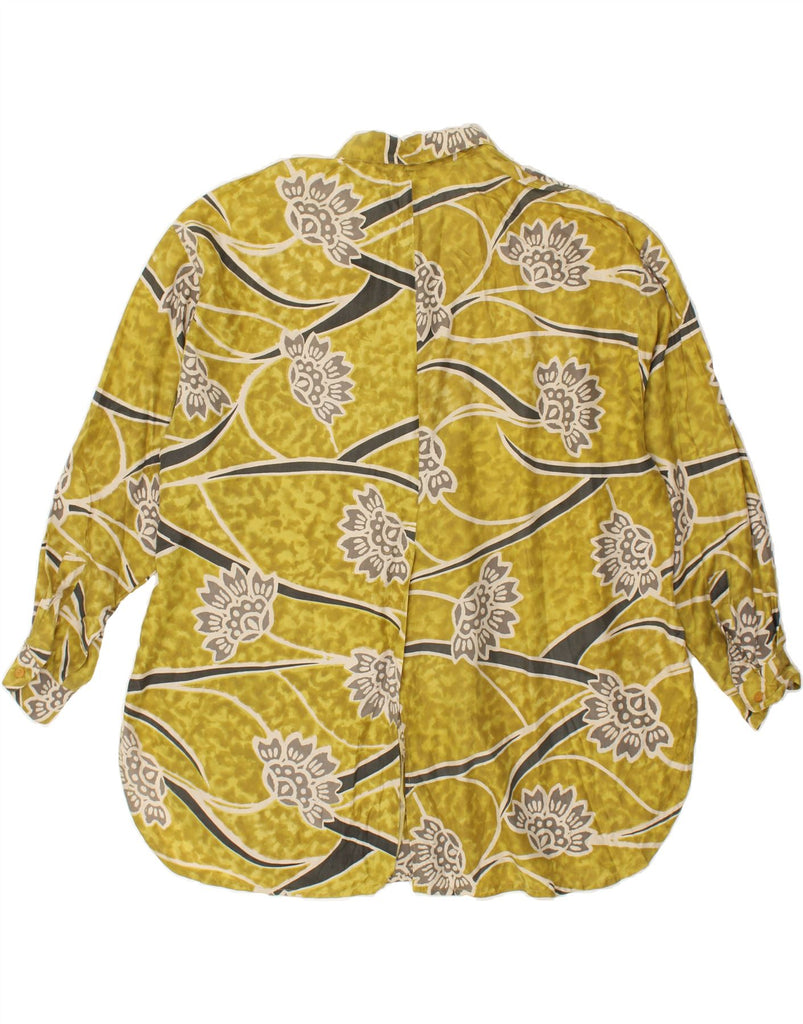 NITYA Womens Longline Oversized Shirt Blouse UK 12 Medium Green Floral | Vintage Nitya | Thrift | Second-Hand Nitya | Used Clothing | Messina Hembry 