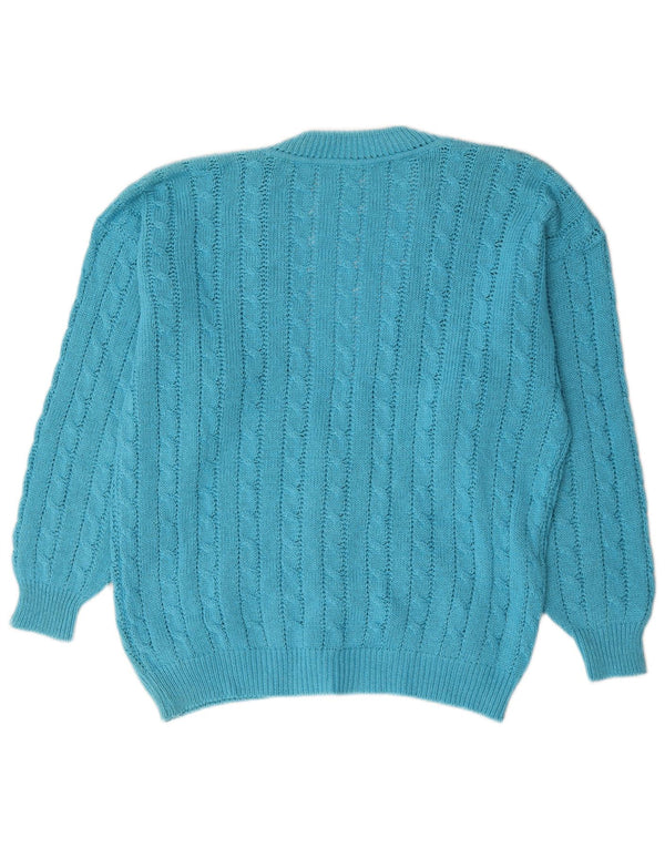 Vintage Mens Cardigan Sweater Large Blue