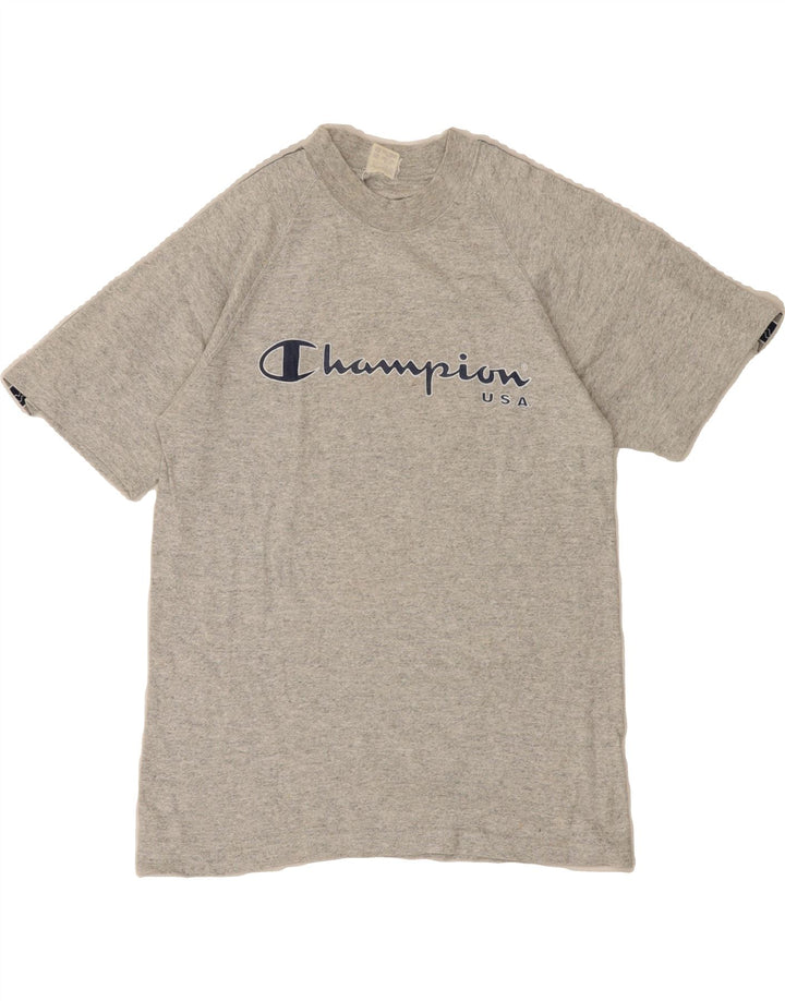 CHAMPION Mens Graphic T-Shirt Top Small Grey Flecked Cotton Vintage Champion and Second-Hand Champion from Messina Hembry 
