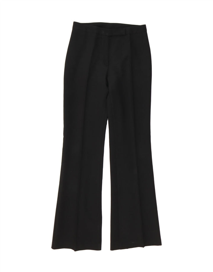 BENETTON Womens Flare Casual Trousers IT 40 Small W28 L32 Black Polyester Vintage Benetton and Second-Hand Benetton from Messina Hembry 