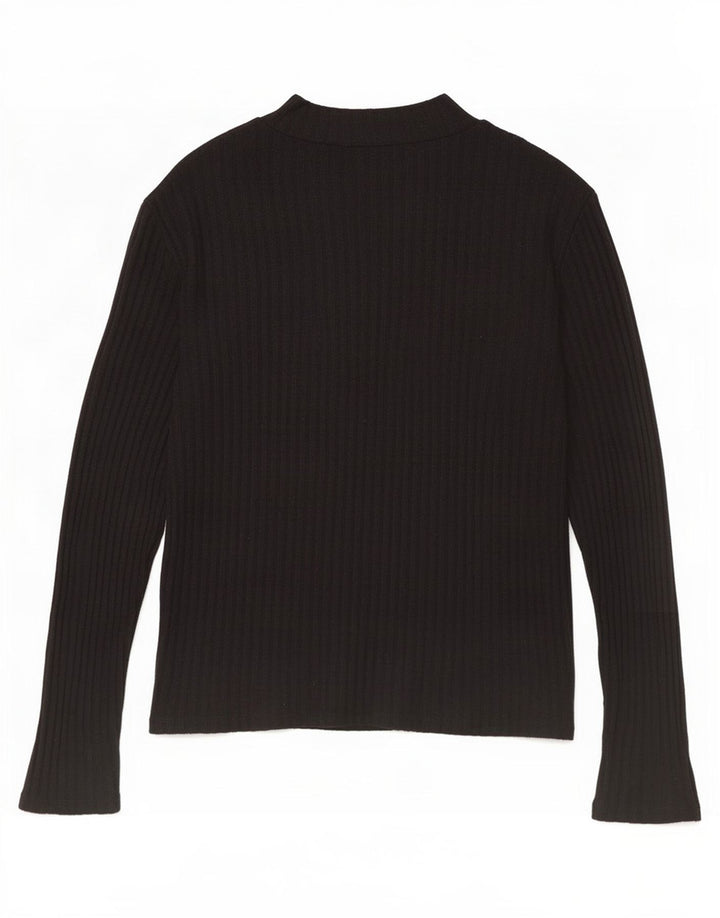 Zara Womens Top Long Sleeve UK 14 Large Black
