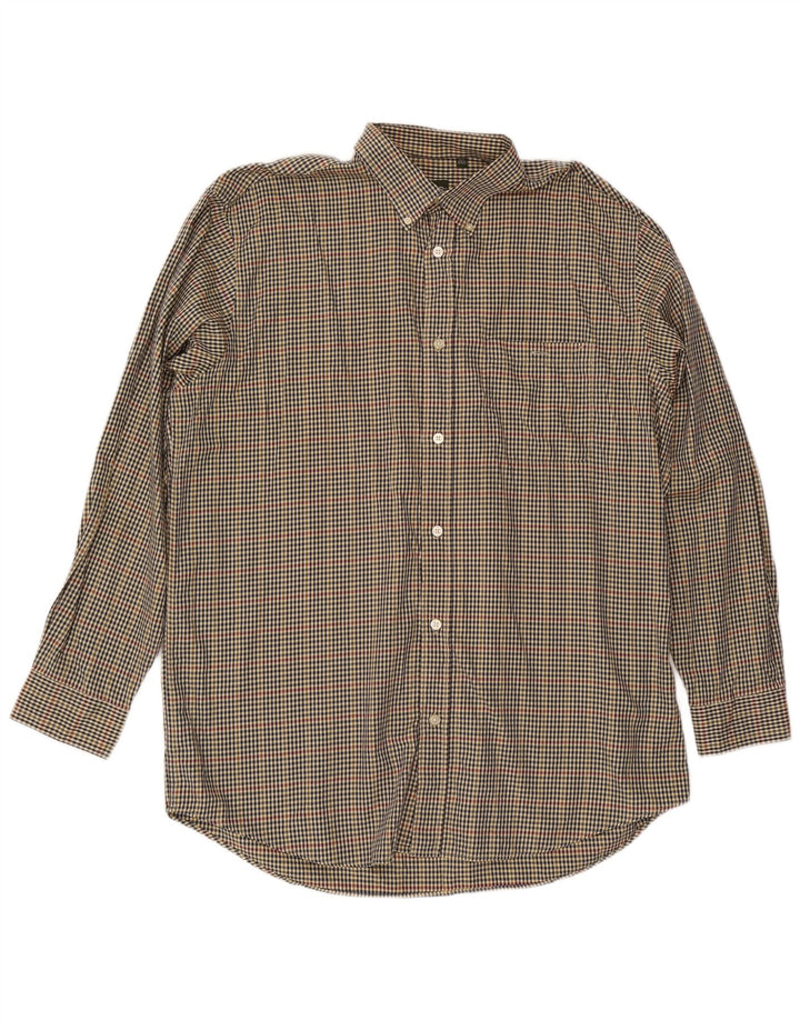 Orvis Mens Tall Shirt XL Multicoloured Gingham Cotton