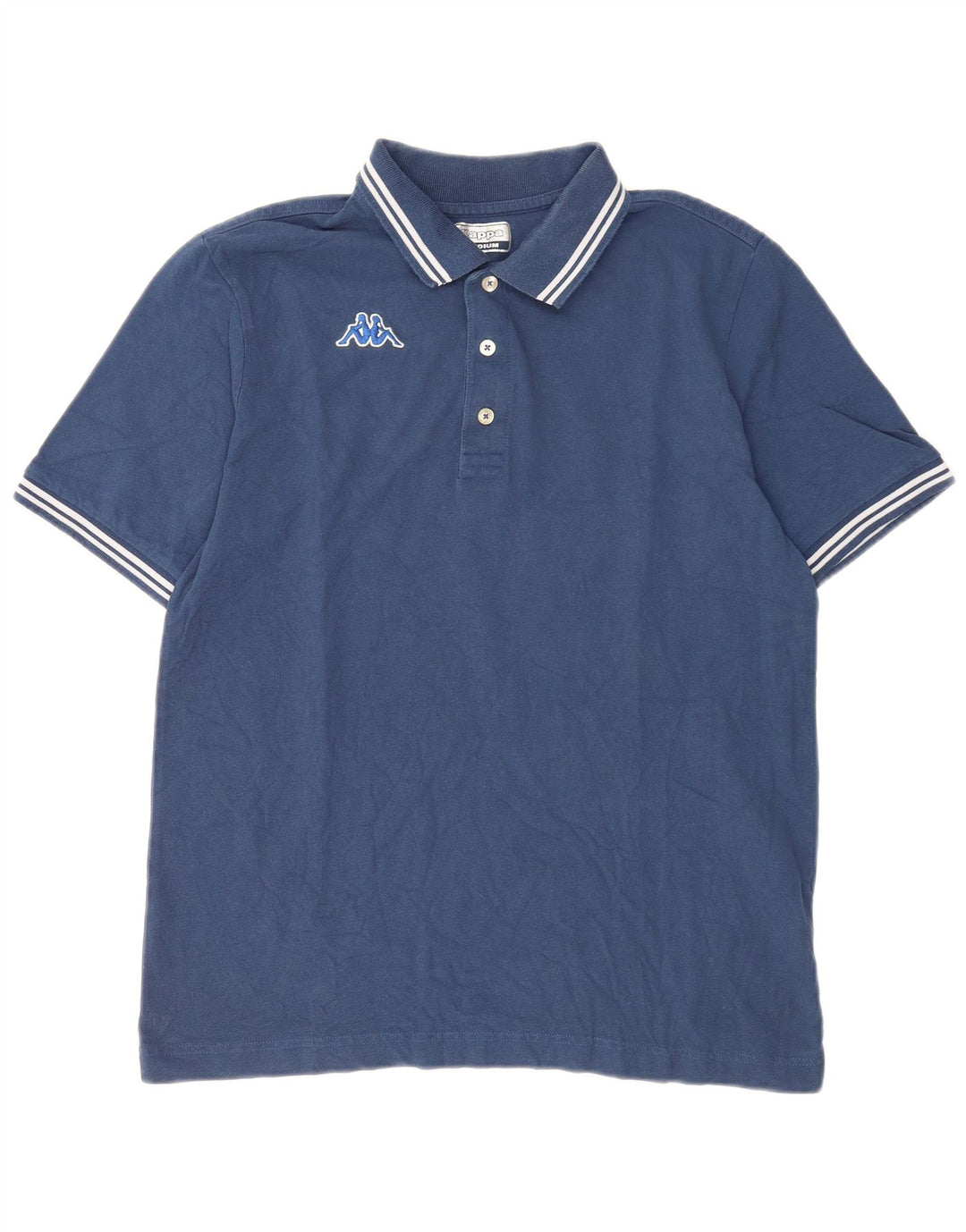 Kappa Mens Polo Shirt Medium Blue Striped