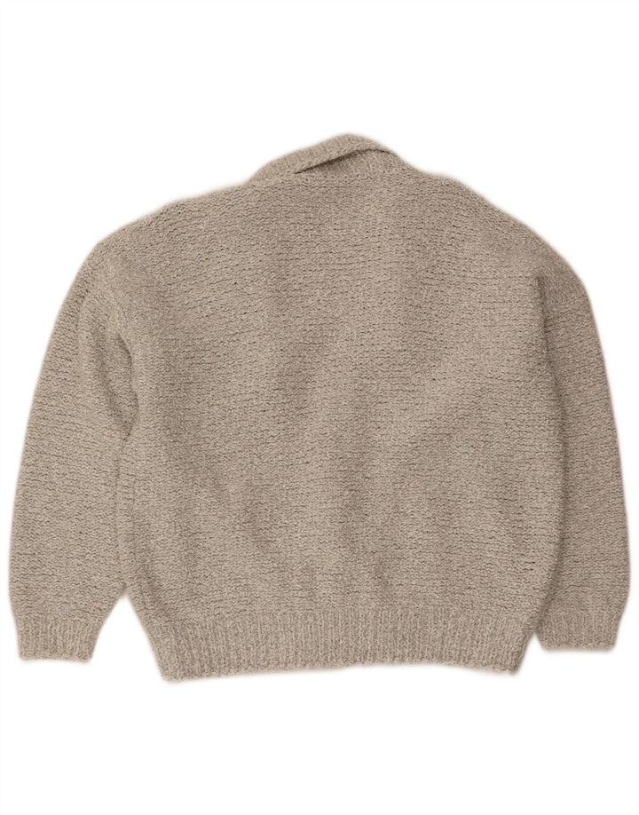 Vintage Mens Double Breasted Cardigan Sweater Medium Grey