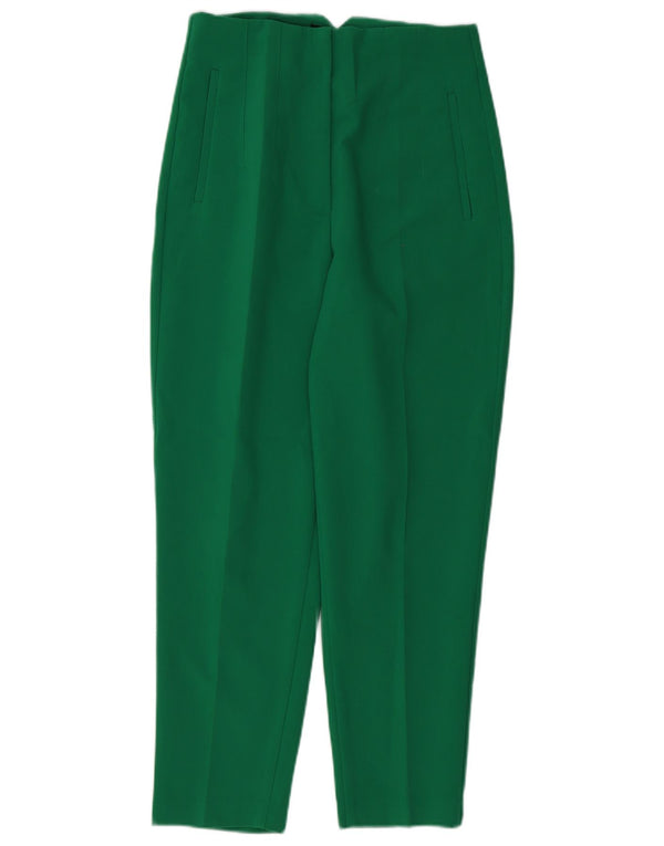 Zara Womens High Waist Tapered Casual Trousers Medium W28 L27 Green