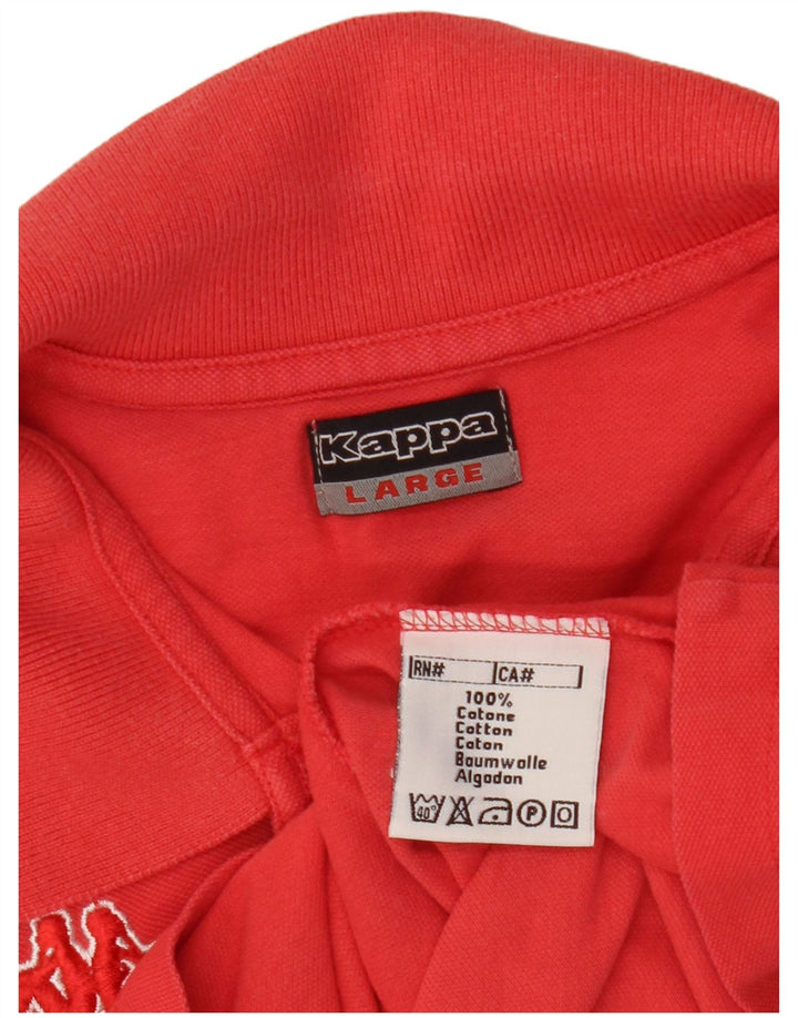 Kappa Womens Polo Shirt UK 16 Large Red Cotton