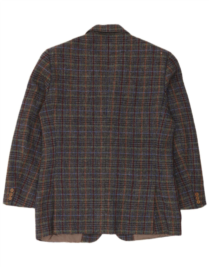 Vintage Mens 2 Button Blazer Jacket UK 40 Large Grey Check Wool