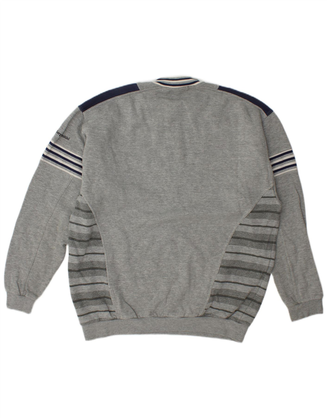 Sergio Tacchini Mens Zip Neck Sweatshirt Jumper XL Grey Colourblock