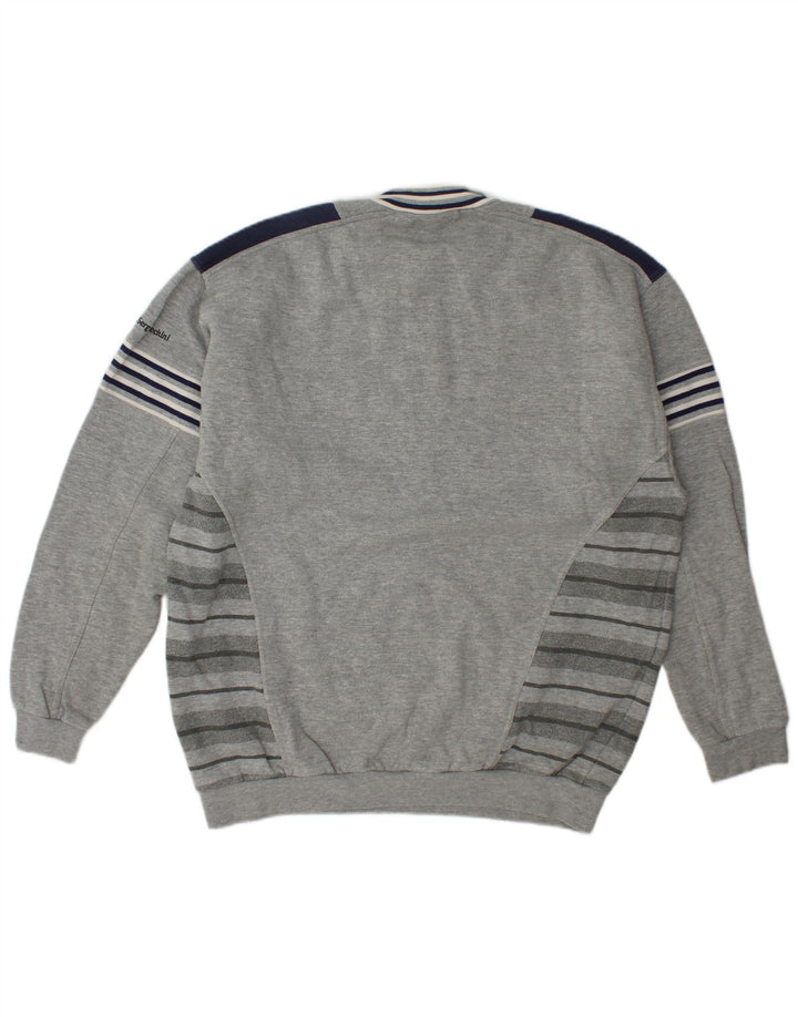 Sergio Tacchini Mens Zip Neck Sweatshirt Jumper XL Grey Colourblock