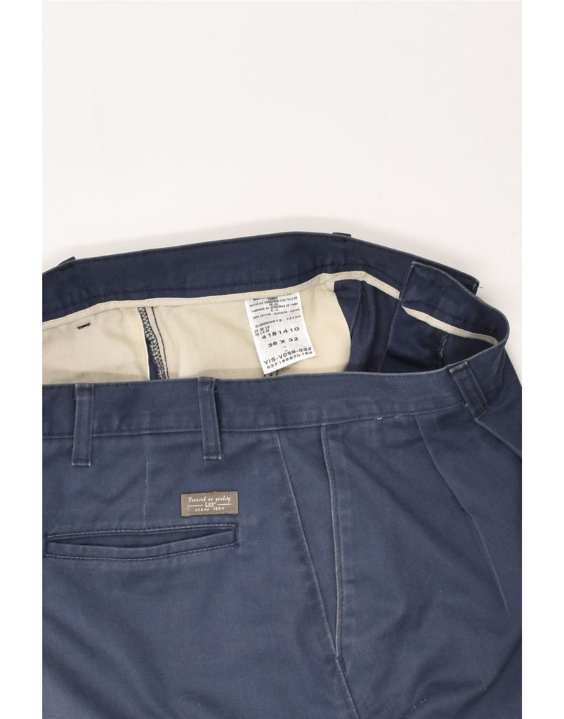 LEE Mens Pegged Chino Trousers W36 L32 Blue Cotton | Vintage Lee | Thrift | Second-Hand Lee | Used Clothing | Messina Hembry 