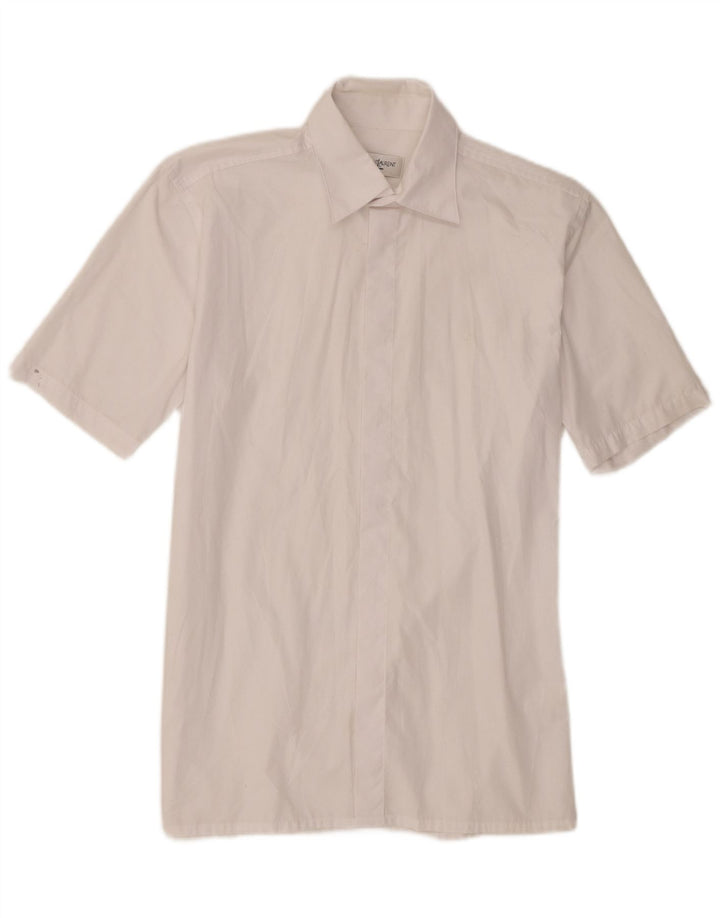 Yves Saint Laurent Mens Short Sleeve Shirt Small White Cotton