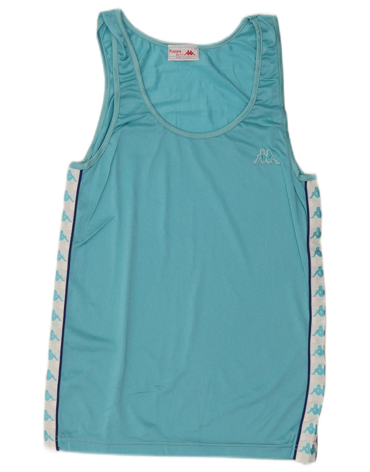 KAPPA Mens Graphic Vest Top IT 46 Small Blue Colourblock Polyamide