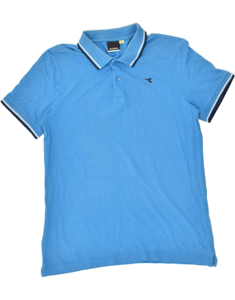 DIADORA Mens Polo Shirt XL Blue Cotton | Vintage Diadora | Thrift | Second-Hand Diadora | Used Clothing | Messina Hembry 