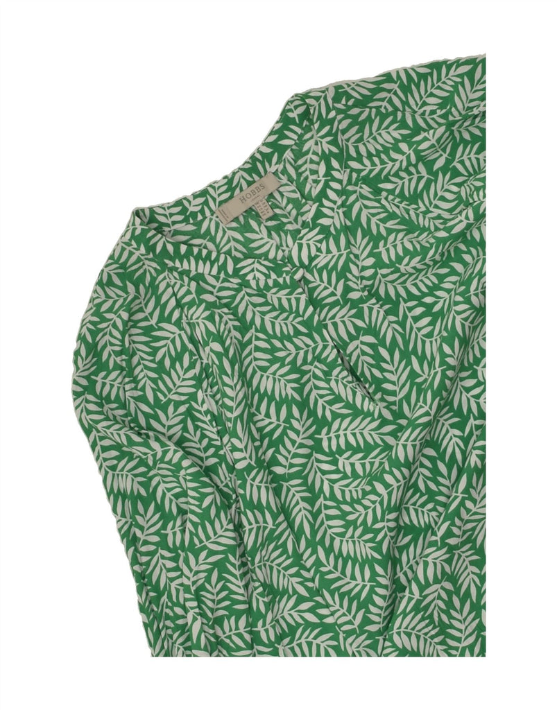 HOBBS Womens Long Sleeve Tunic Dress UK 12 Medium Green Floral Viscose | Vintage Hobbs | Thrift | Second-Hand Hobbs | Used Clothing | Messina Hembry 