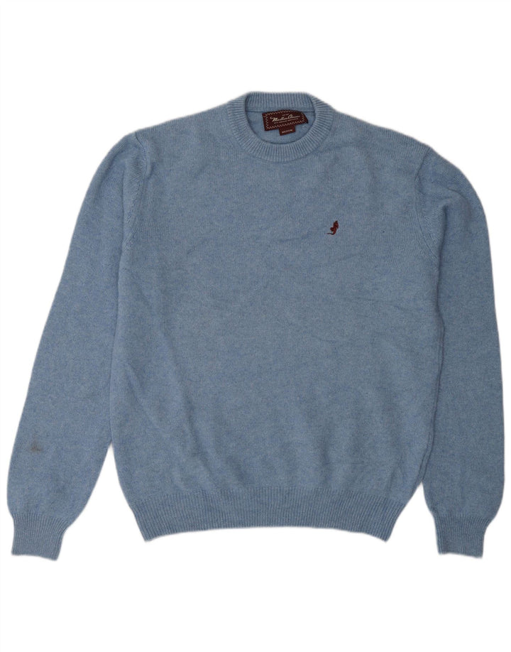 Marlboro Classics Mens Crew Neck Jumper Sweater Medium Blue Wool