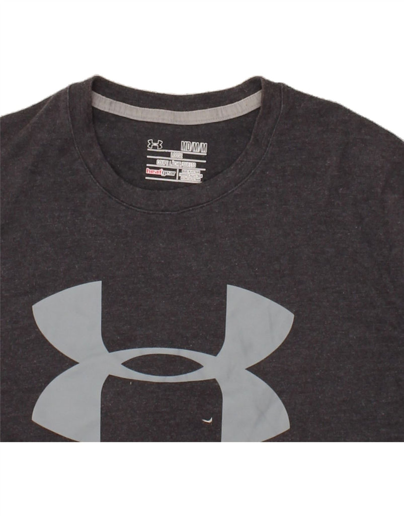 UNDER ARMOUR Mens Heat Gear Graphic T-Shirt Top Medium Grey | Vintage Under Armour | Thrift | Second-Hand Under Armour | Used Clothing | Messina Hembry 