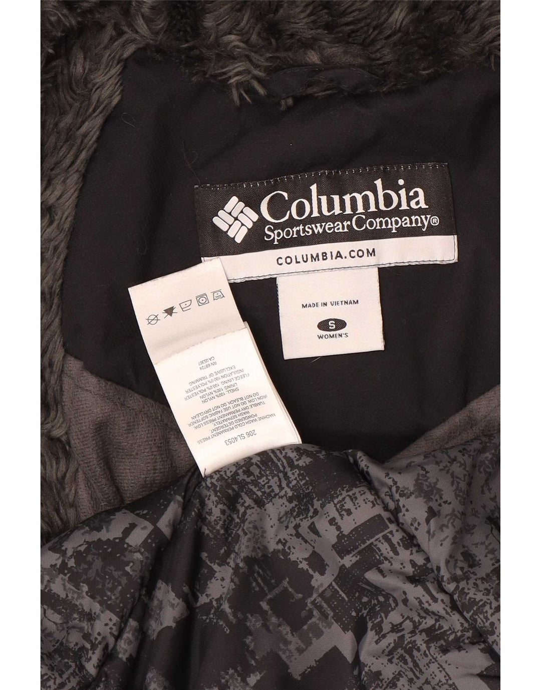 Columbia Womens Hooded Padded Jacket UK 10 Small Black Nylon