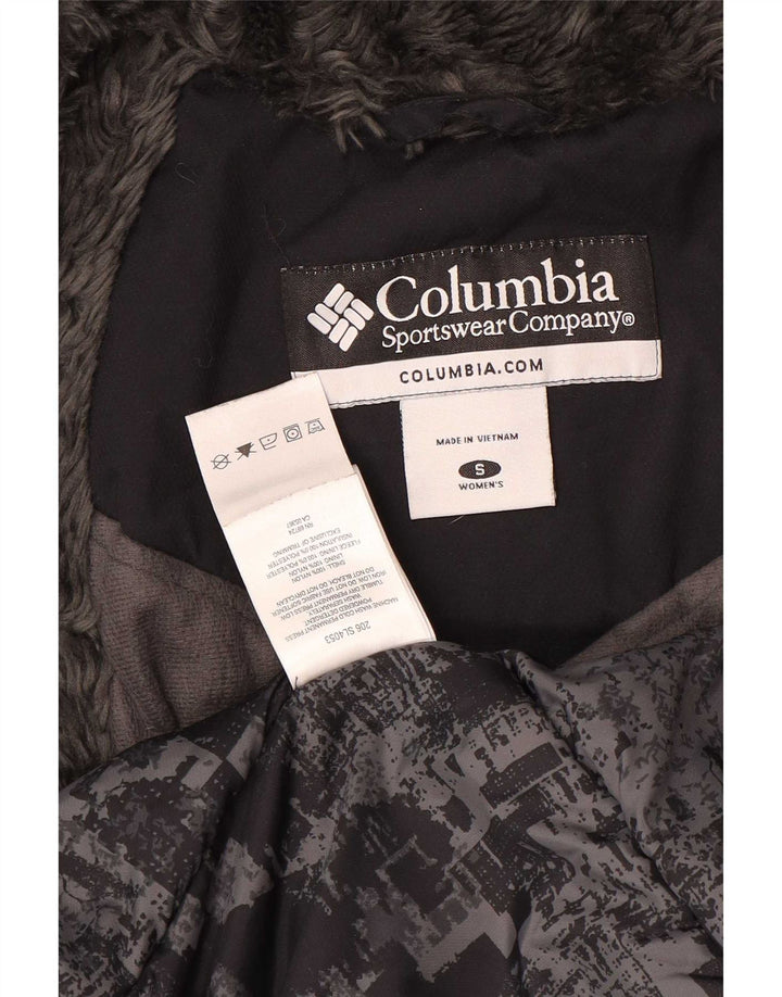 Columbia Womens Hooded Padded Jacket UK 10 Small Black Nylon