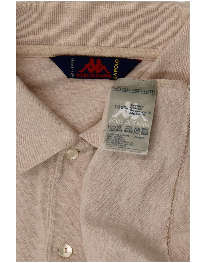 Kappa Mens Polo Shirt XL Beige Cotton