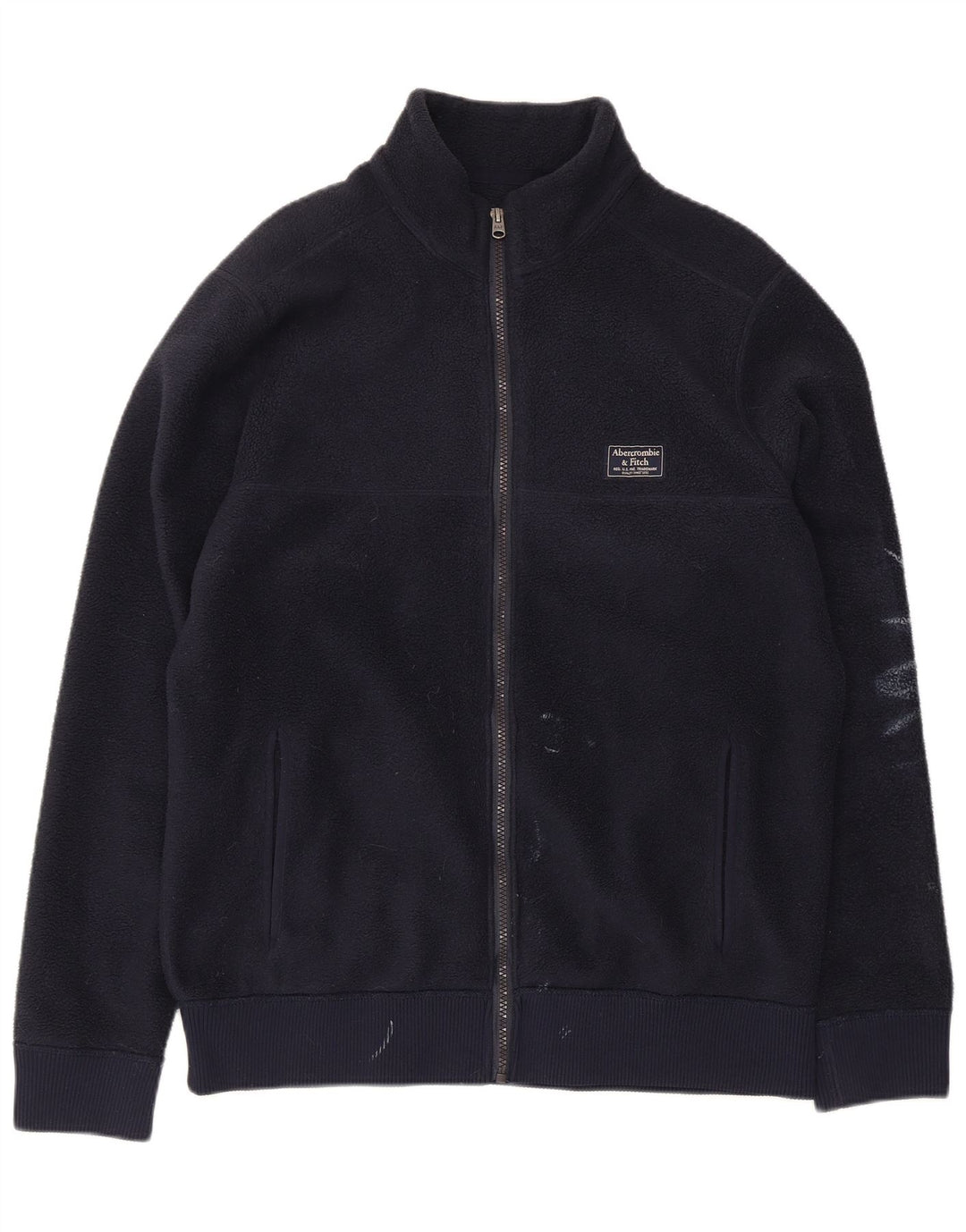 Abercrombie & Fitch Mens Fleece Jacket UK 38 Medium Navy Blue Polyester