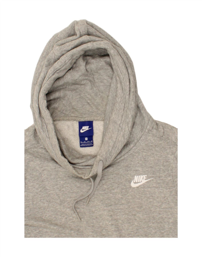 NIKE Womens Hoodie Jumper UK 6 XS Grey Cotton | Vintage Nike | Thrift | Second-Hand Nike | Used Clothing | Messina Hembry 