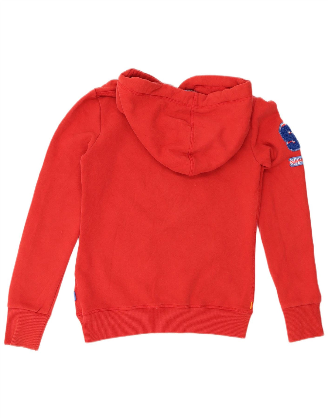 SUPERDRY Womens Graphic Hoodie Jumper UK 6 XS Red Cotton