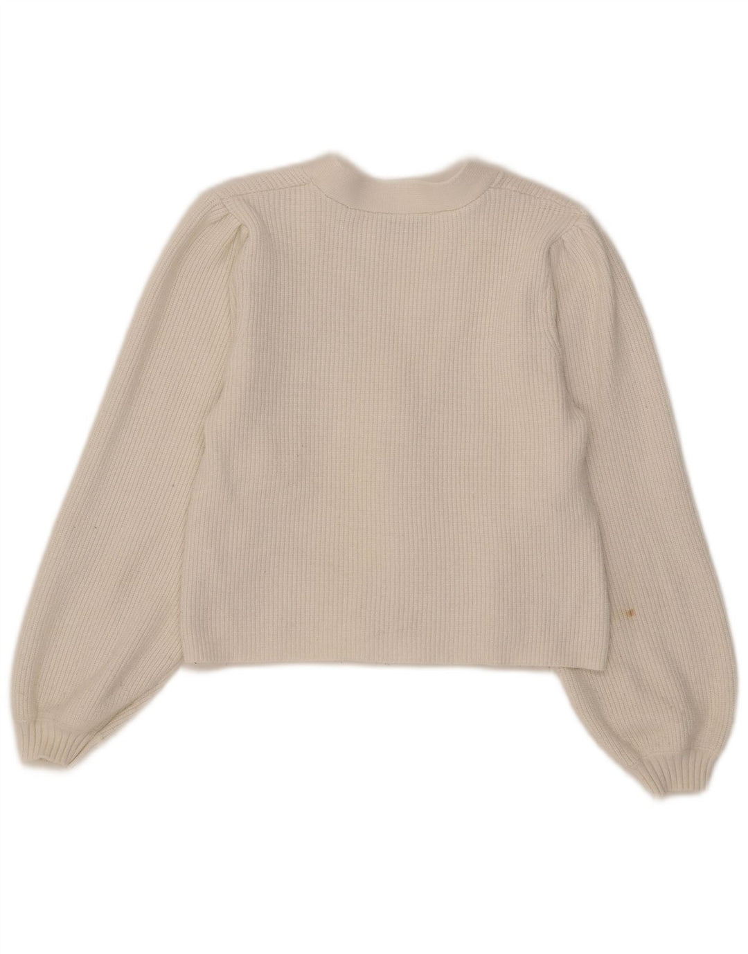 Zara Womens Crop Cardigan Sweater UK 12 Medium White Viscose