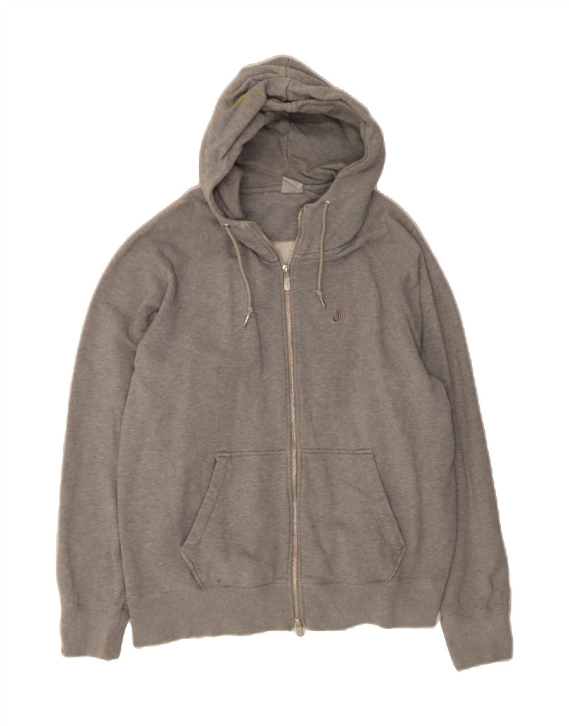 NIKE Mens Zip Hoodie Sweater Large Grey Cotton Vintage Nike and Second-Hand Nike from Messina Hembry 