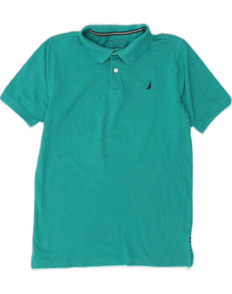 NAUTICA Boys Polo Shirt 15-16 Years XL  Turquoise Cotton | Vintage Nautica | Thrift | Second-Hand Nautica | Used Clothing | Messina Hembry 