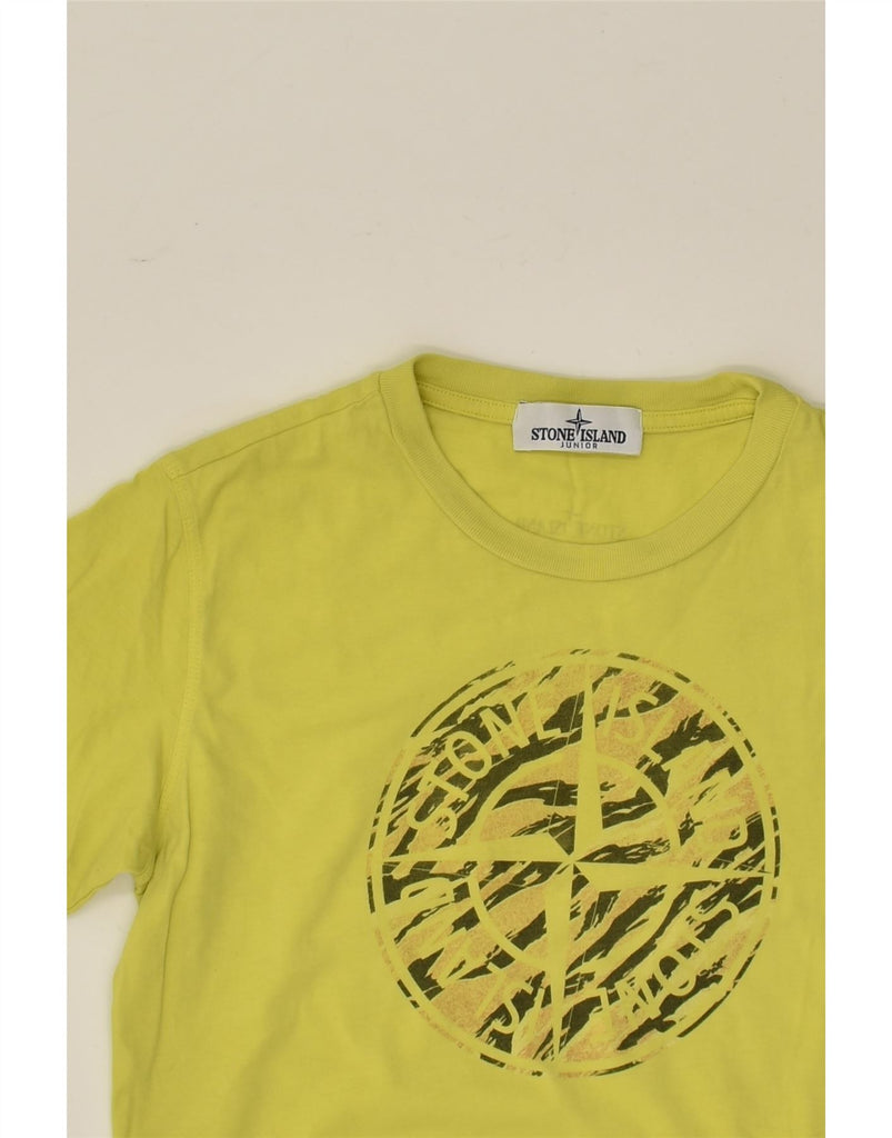 STONE ISLAND Boys Graphic T-Shirt Top 9-10 Years Green Cotton | Vintage Stone Island | Thrift | Second-Hand Stone Island | Used Clothing | Messina Hembry 