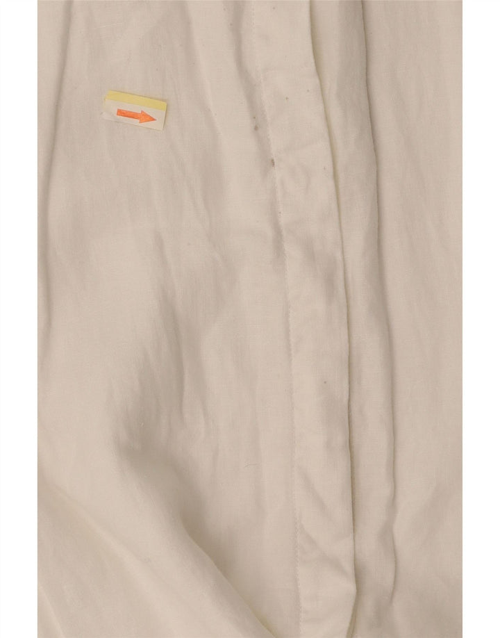 JASPER CONRAN Womens Longline Short Sleeve Shirt Blouse UK 16 Large White